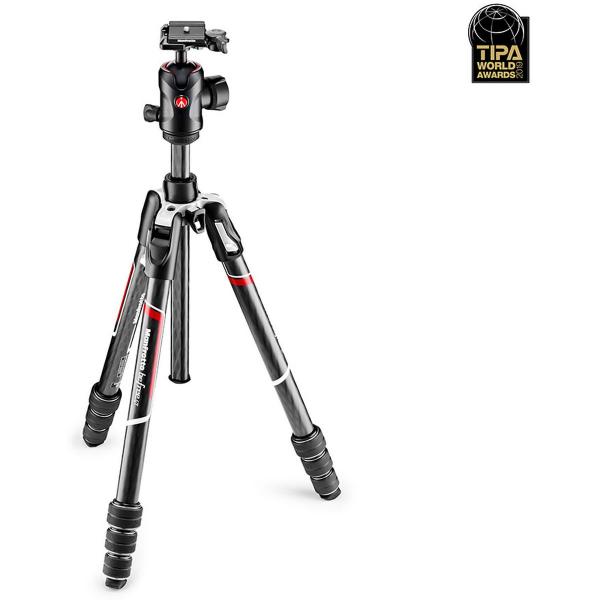 Manfrotto Befree GT Carbone black 4 sections + rotule - MKBFRTC4GT-BH